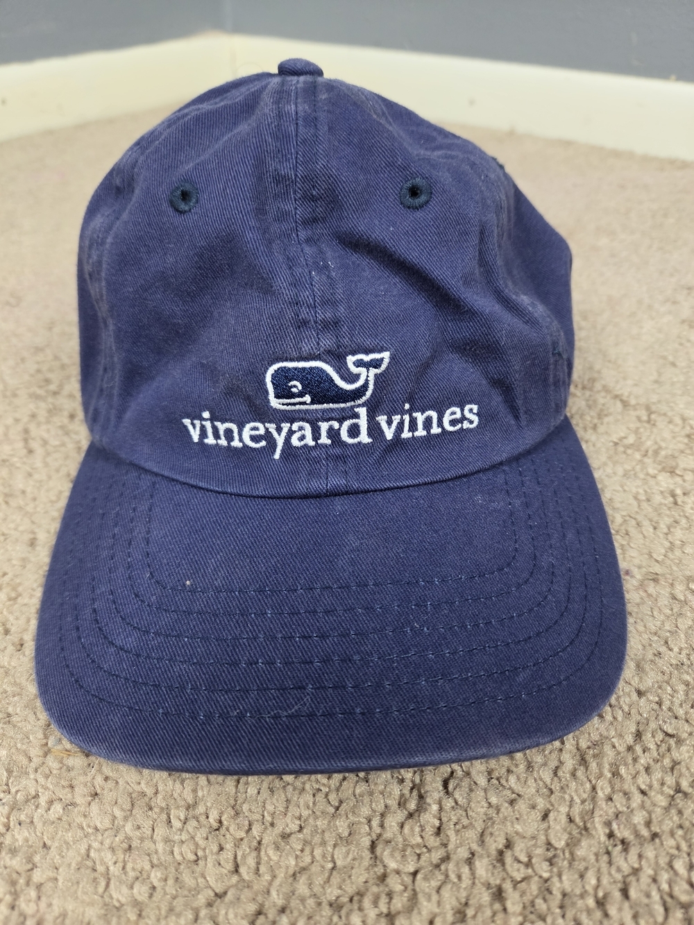 Vineyard Vines Navy Baseball Cap with White Whale Logo